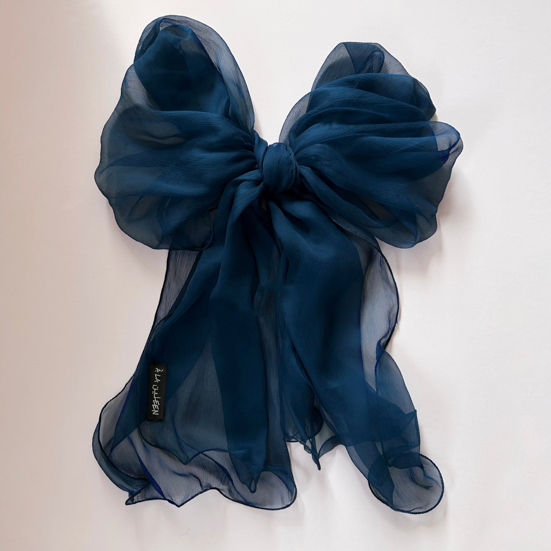 The Single-Layered Crinkled Silk Scarf – Petrol Blue - image 1