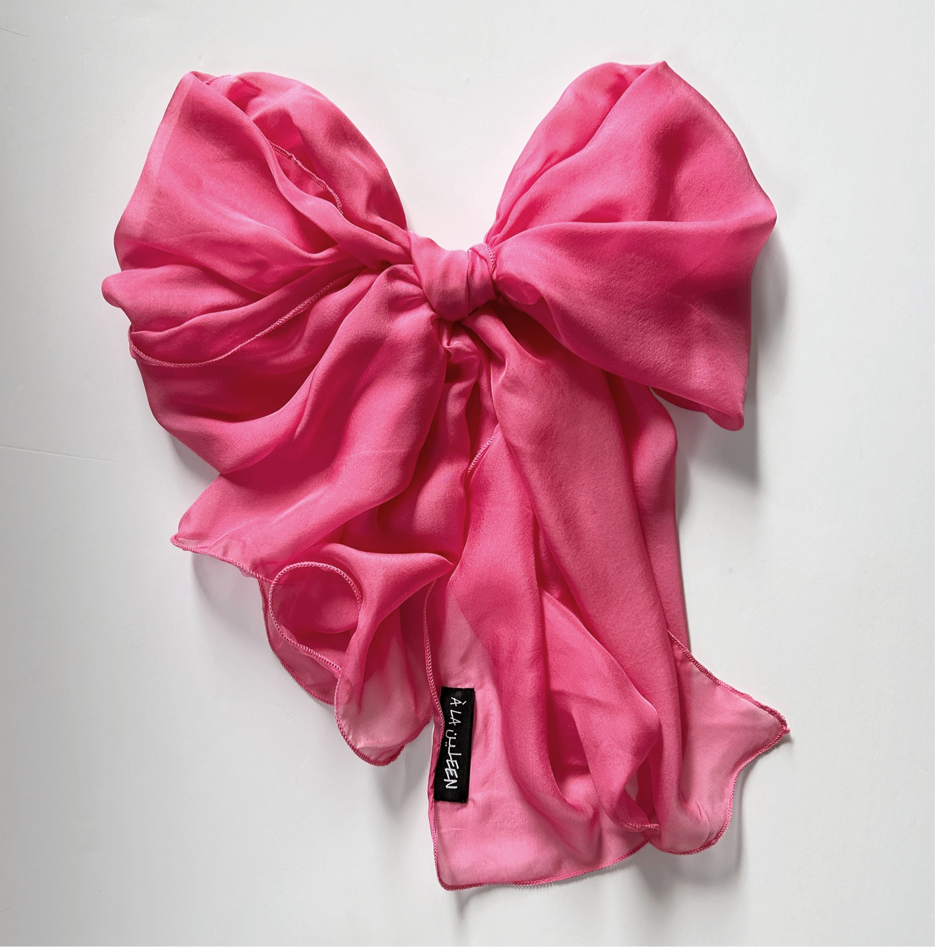 The Single-Layered Silk Chiffon Scarf – Bubblegum Pink - image 1