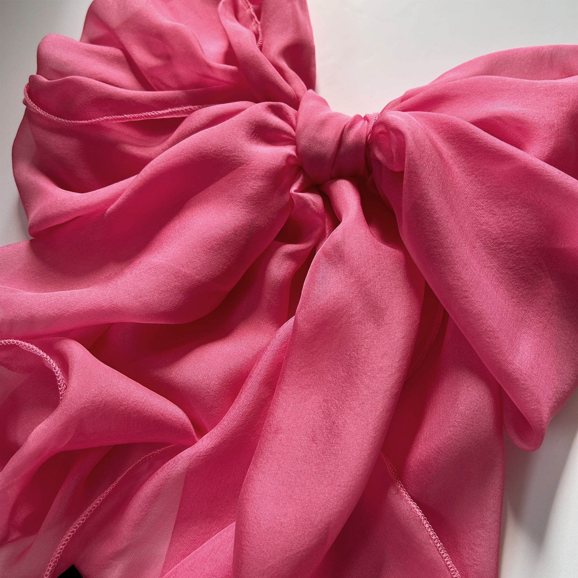 The Single-Layered Silk Chiffon Scarf – Bubblegum Pink - image 3