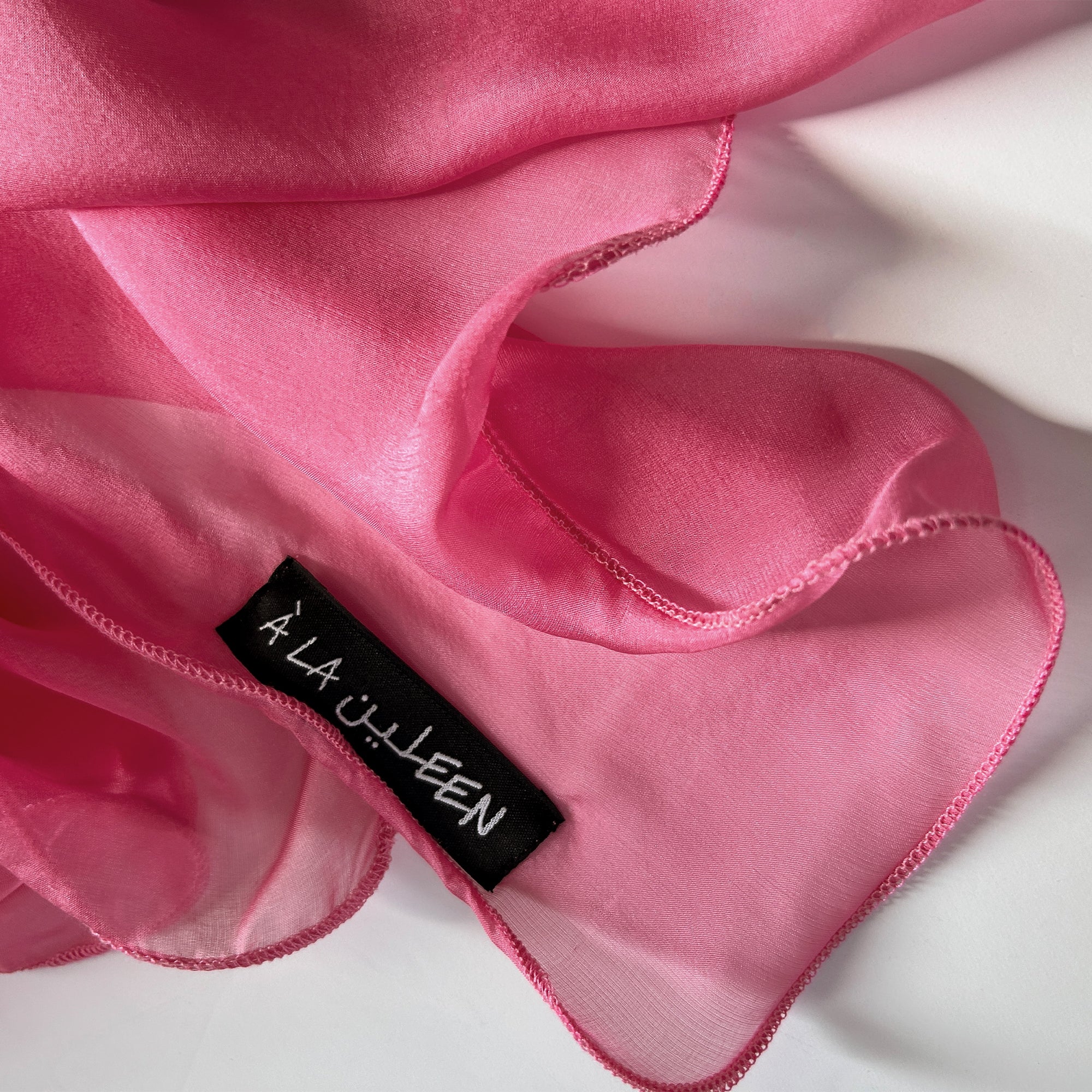 The Single-Layered Silk Chiffon Scarf – Bubblegum Pink - image 4