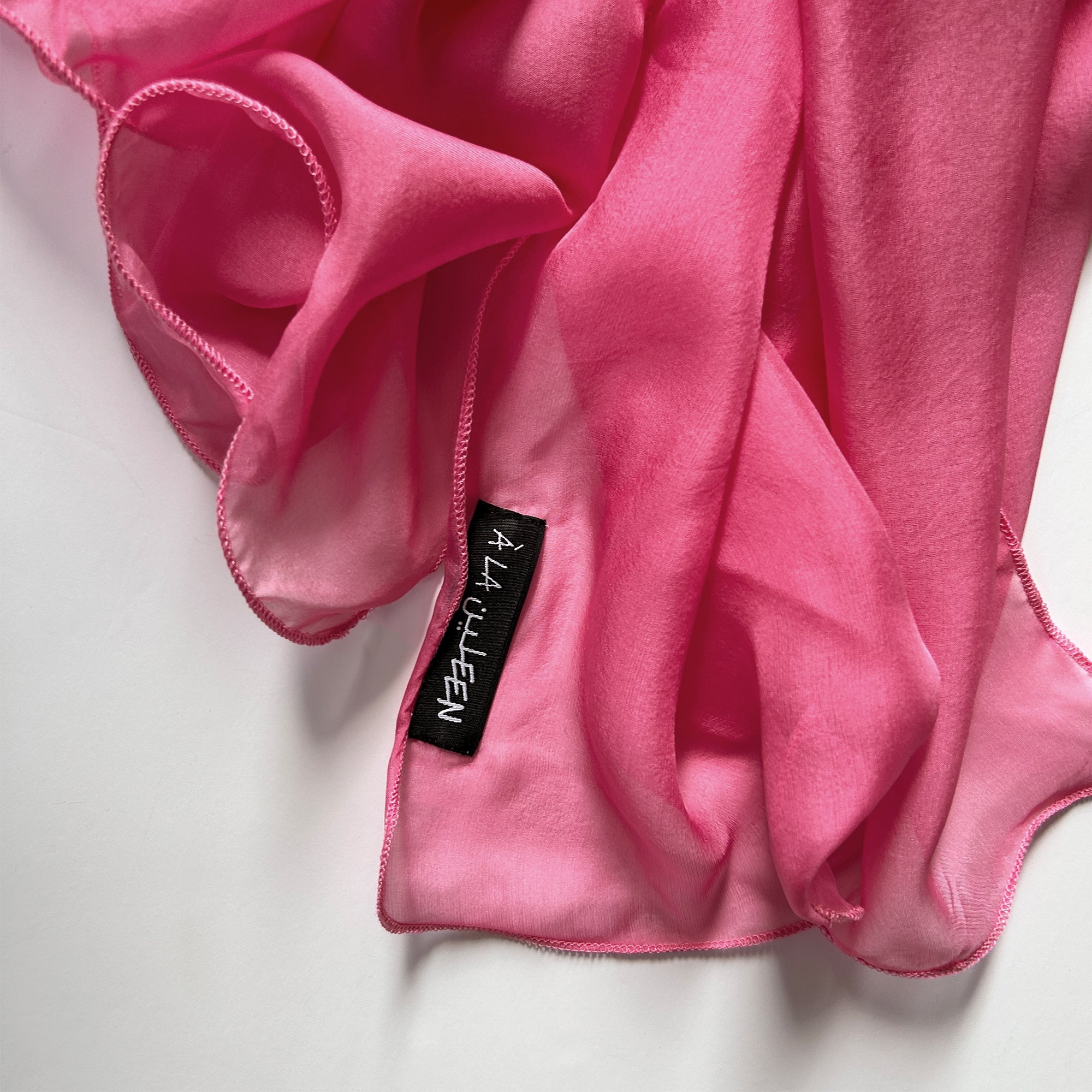The Single-Layered Silk Chiffon Scarf – Bubblegum Pink - image 5