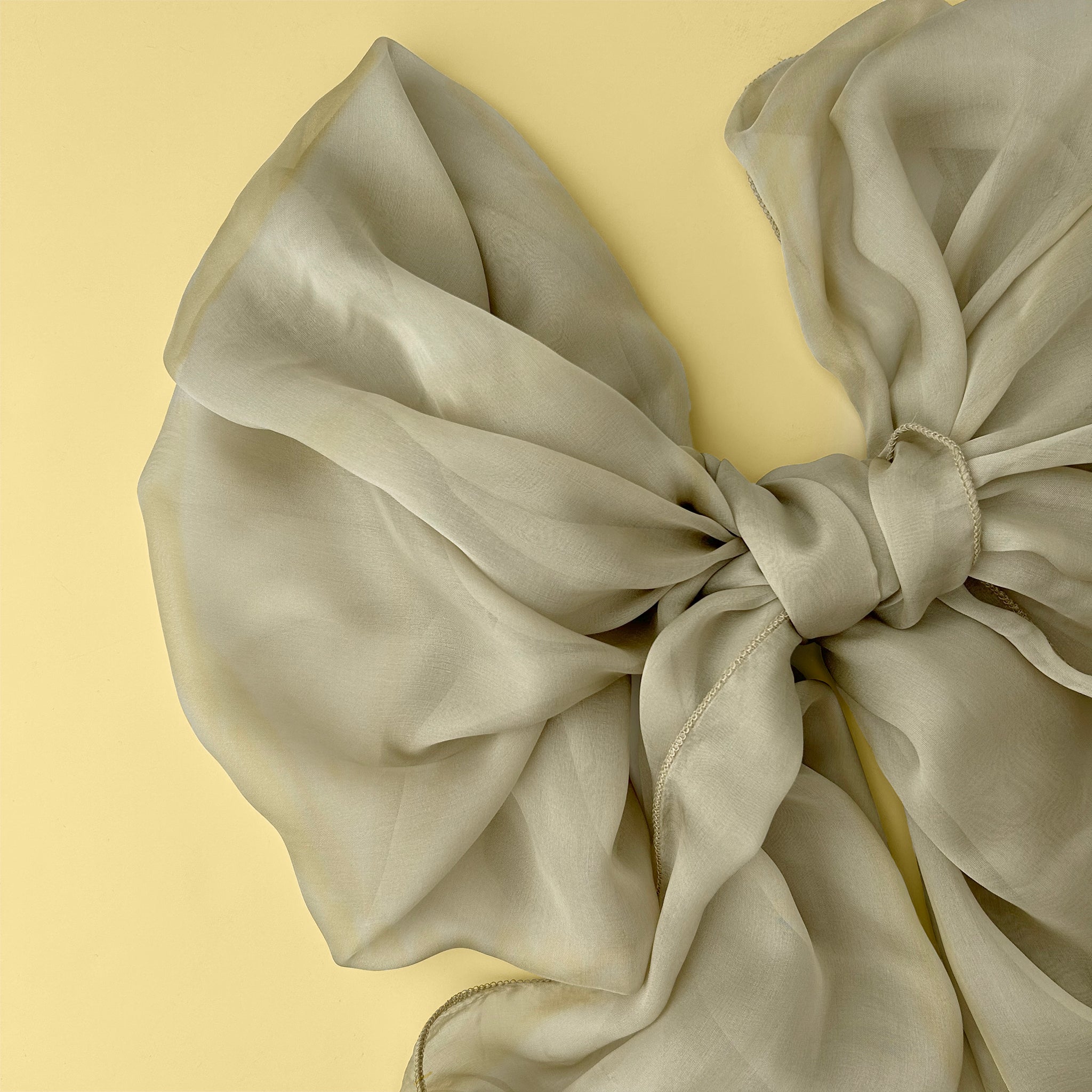 The Single-Layered Silk Chiffon Scarf – Soft Antique Gold - image 3