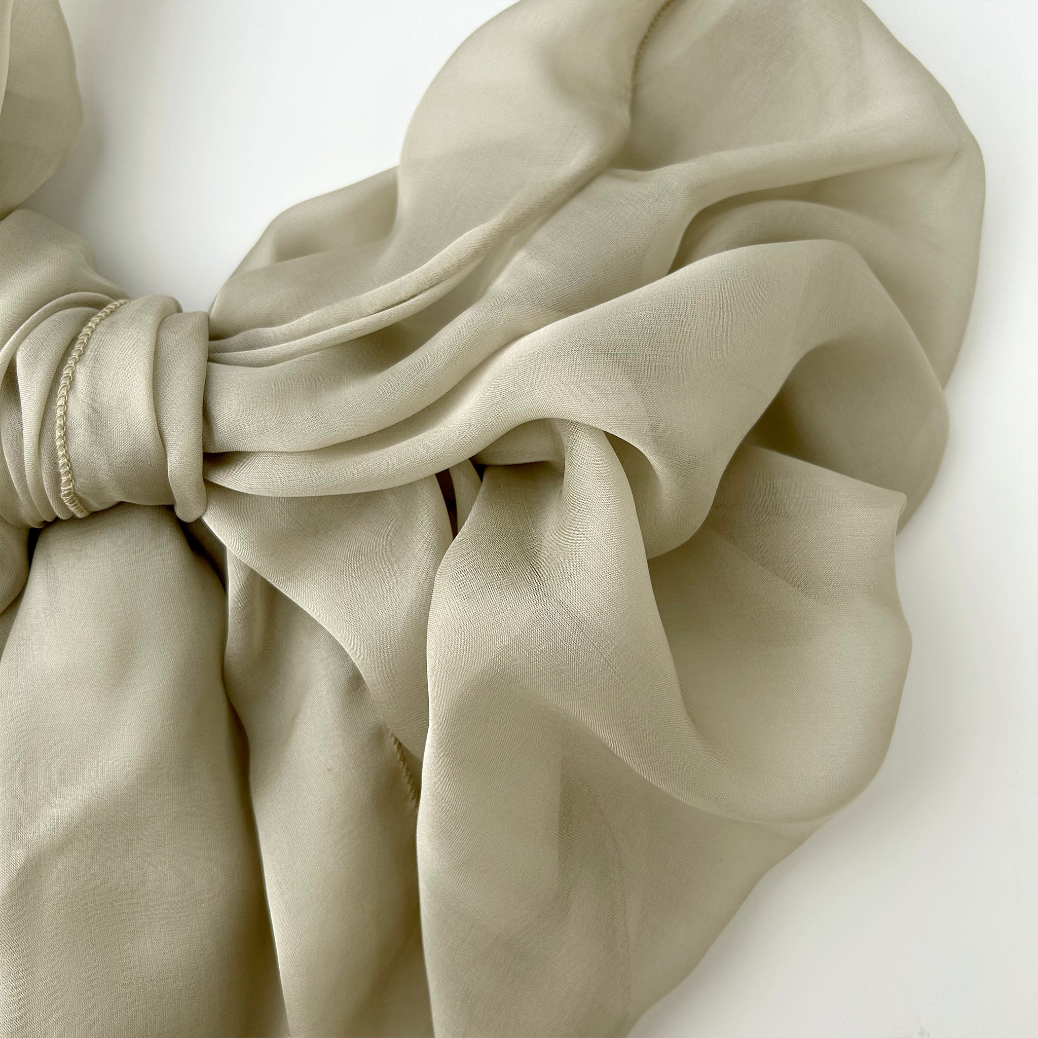 The Single-Layered Silk Chiffon Scarf – Soft Antique Gold - image 4