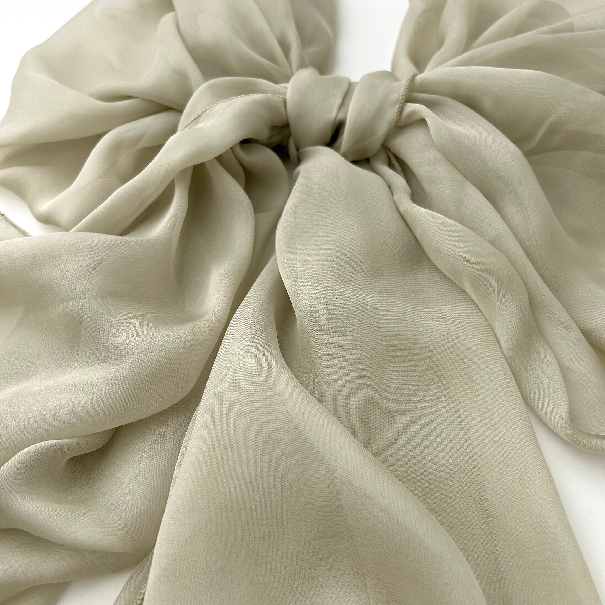 The Single-Layered Silk Chiffon Scarf – Soft Antique Gold - image 6