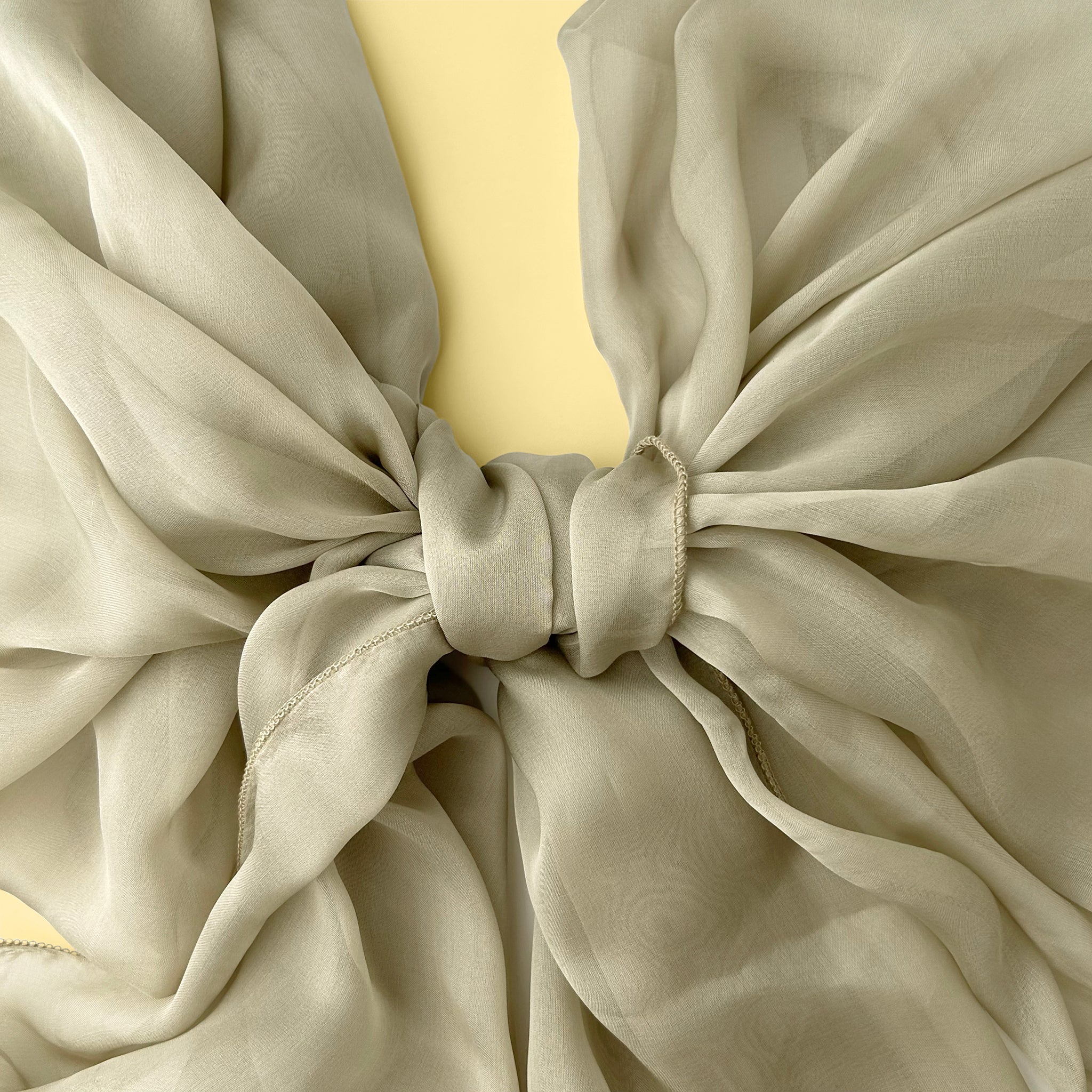 The Single-Layered Silk Chiffon Scarf – Soft Antique Gold - image 2