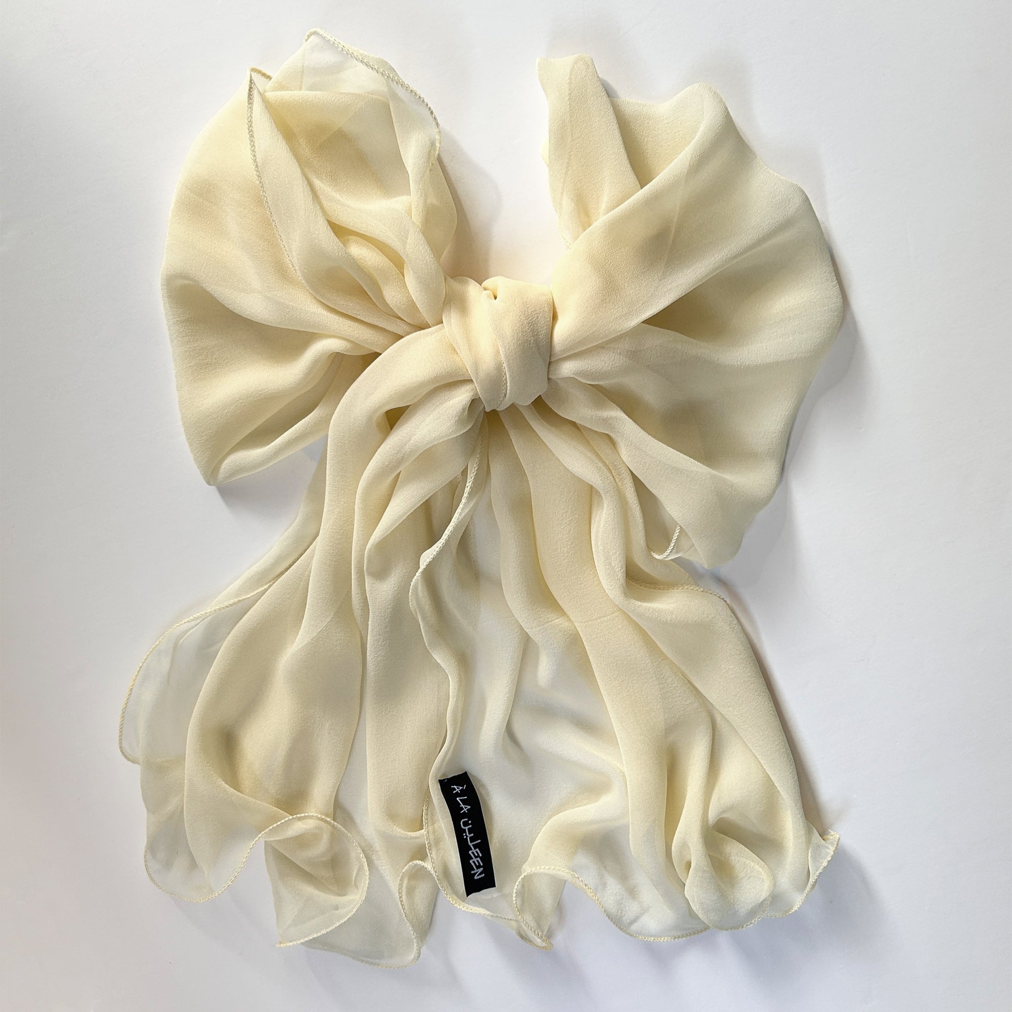 The Single-Layered Silk Chiffon Scarf – Warm Butter Yellow - image 1