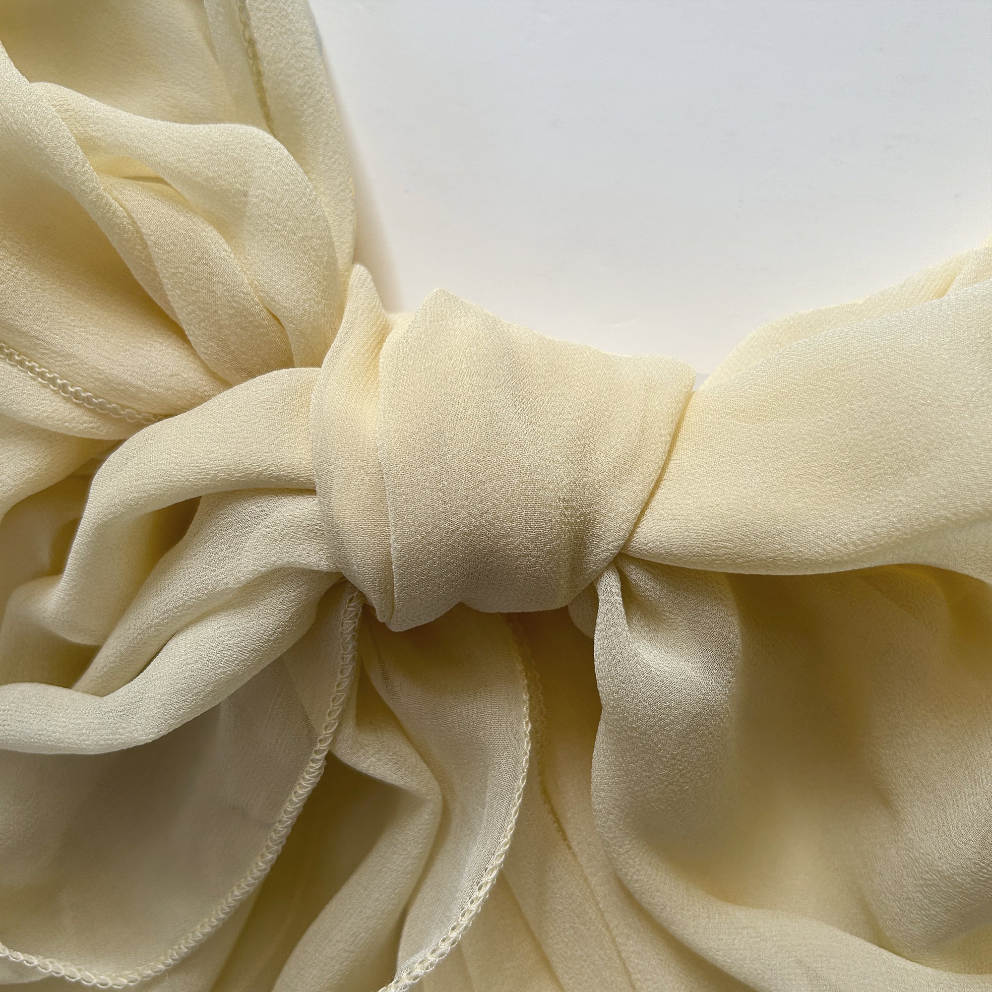 The Single-Layered Silk Chiffon Scarf – Warm Butter Yellow - image 2