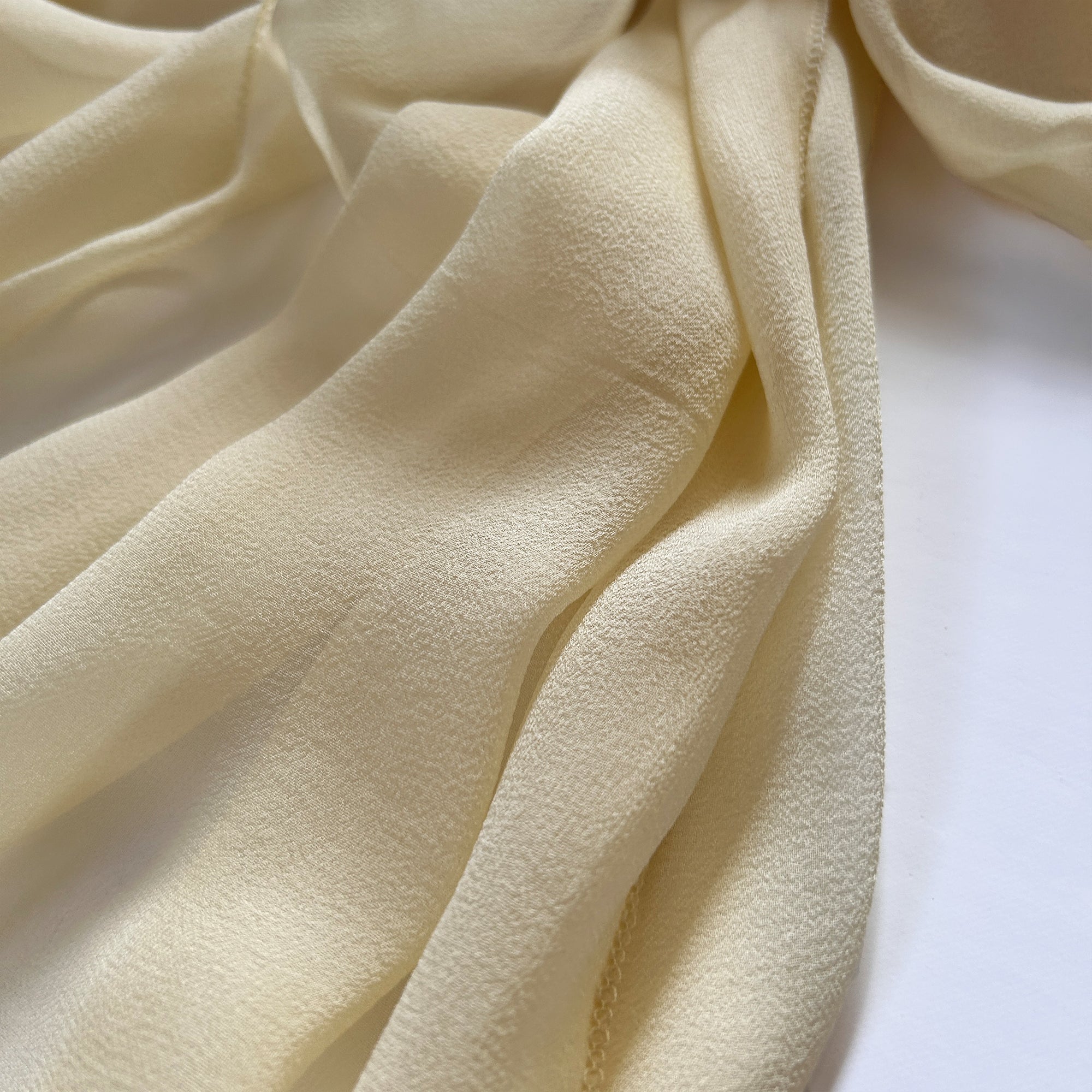 The Single-Layered Silk Chiffon Scarf – Warm Butter Yellow - image 4