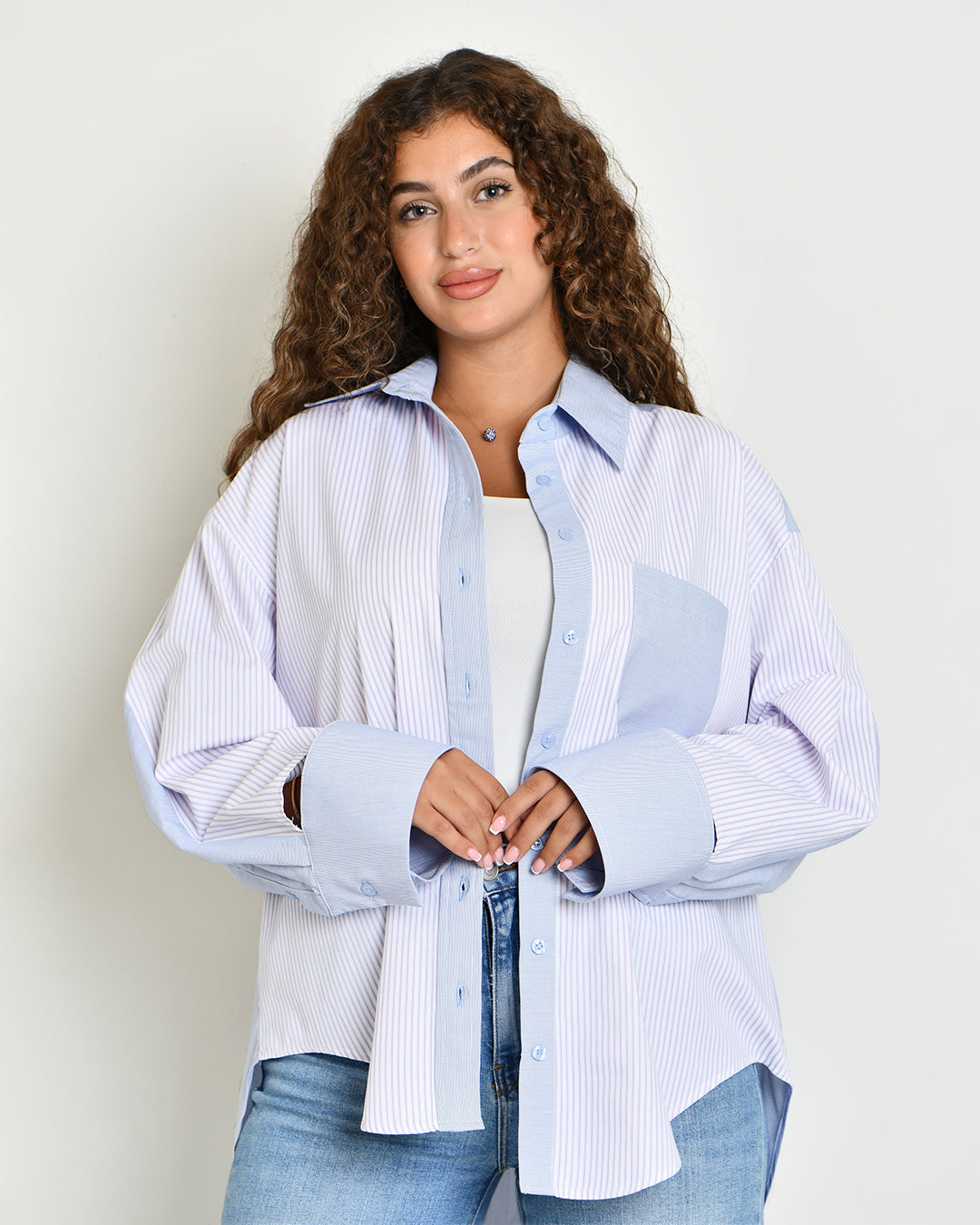 The Combination Shirt in double-striped poplin - image 2