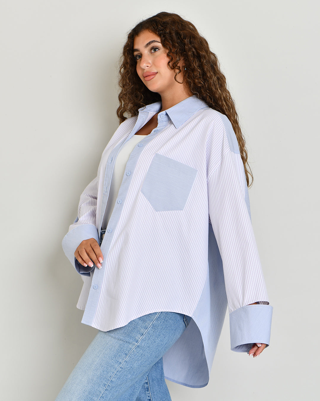 The Combination Shirt in double-striped poplin - image 3