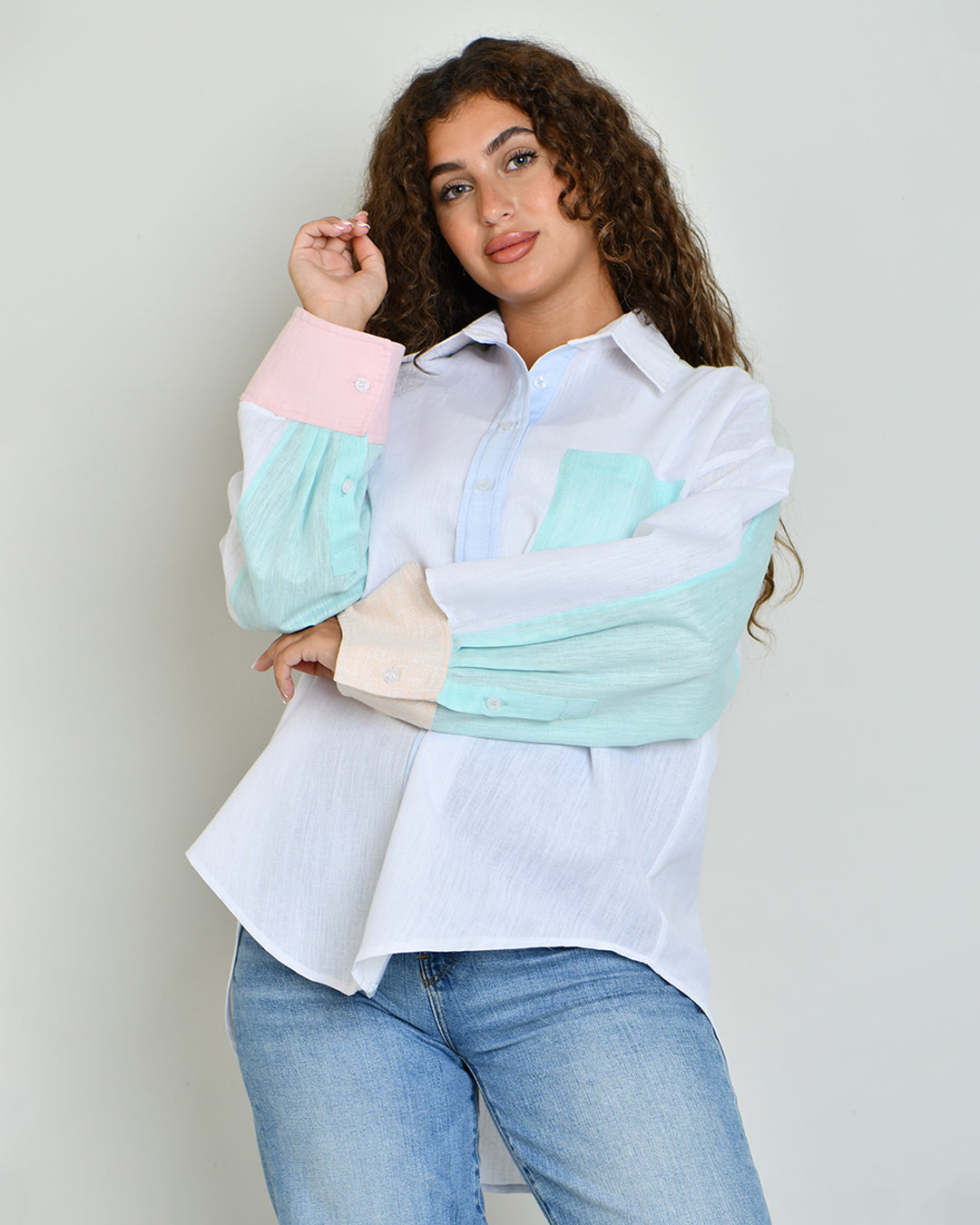 The Combination Shirt in six-tone linen - image 4