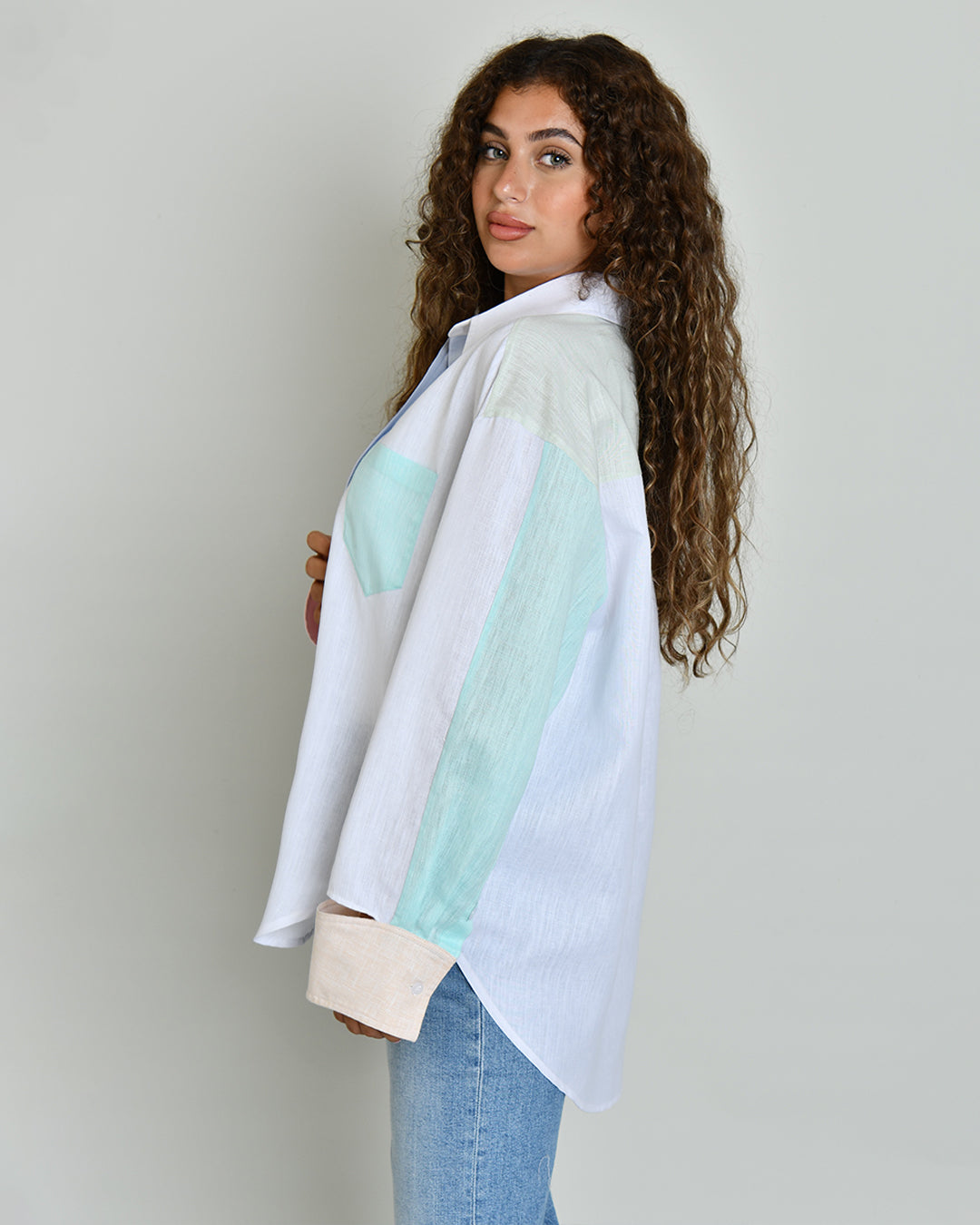 The Combination Shirt in six-tone linen - image 2