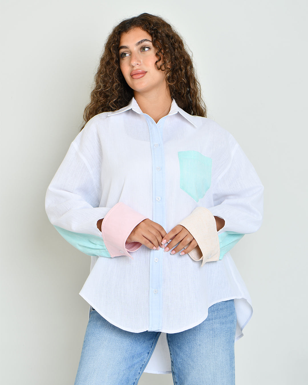 The Combination Shirt in six-tone linen - image 3