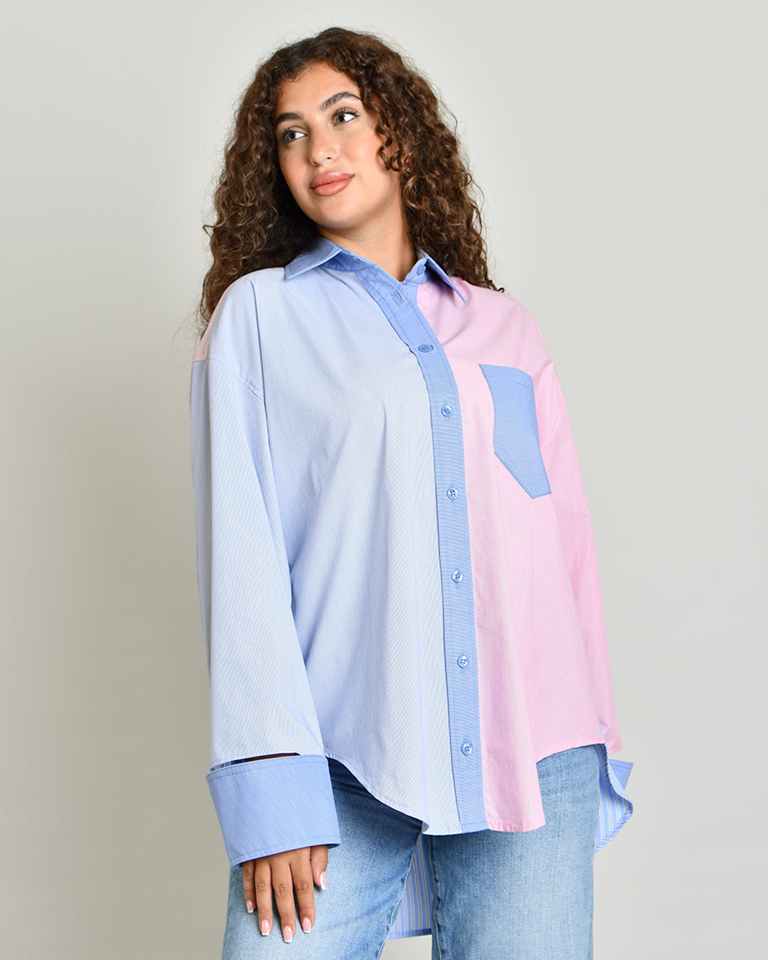 The Combination Shirt in colorblock poplin - image 2