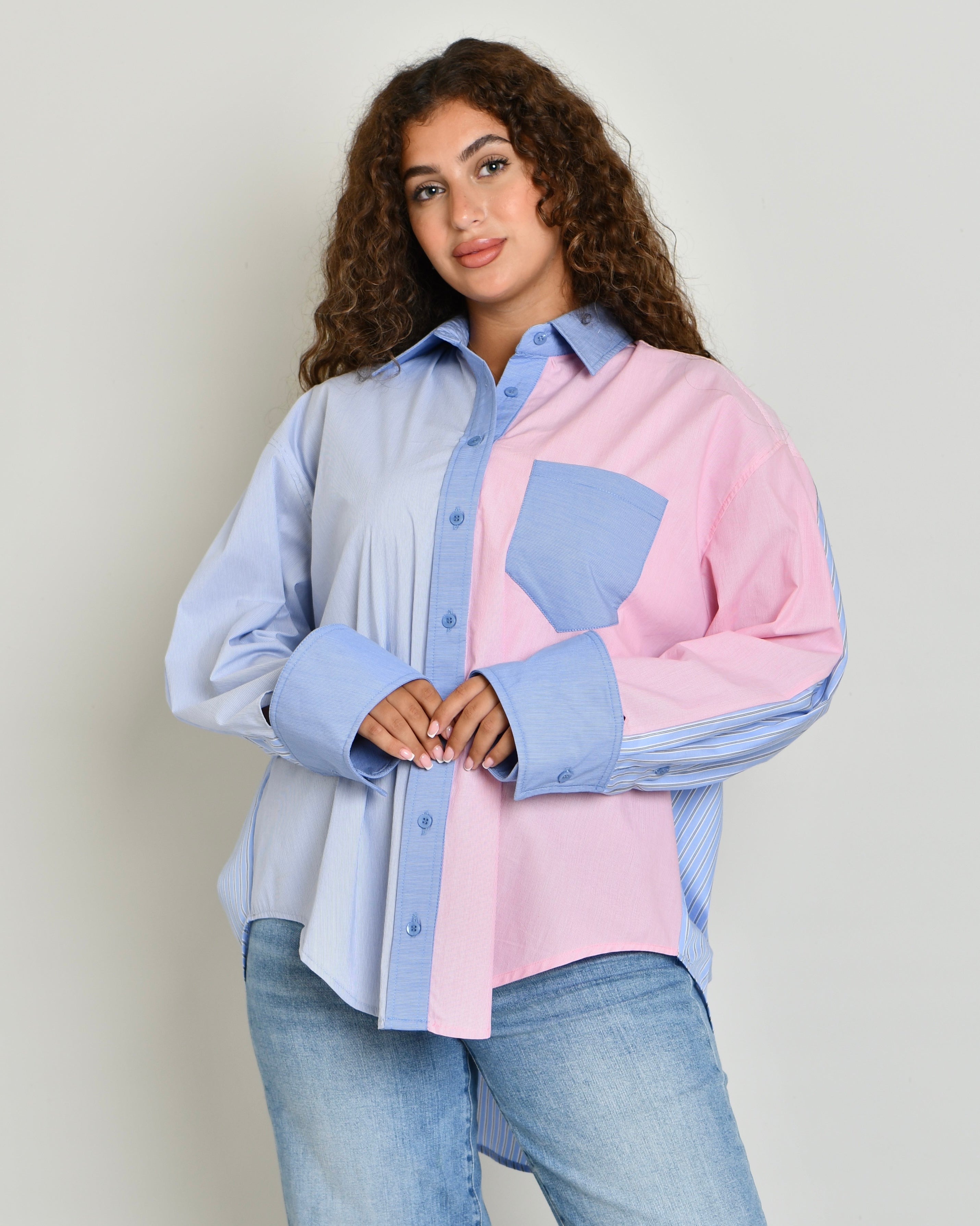 The Combination Shirt in colorblock poplin - image 8