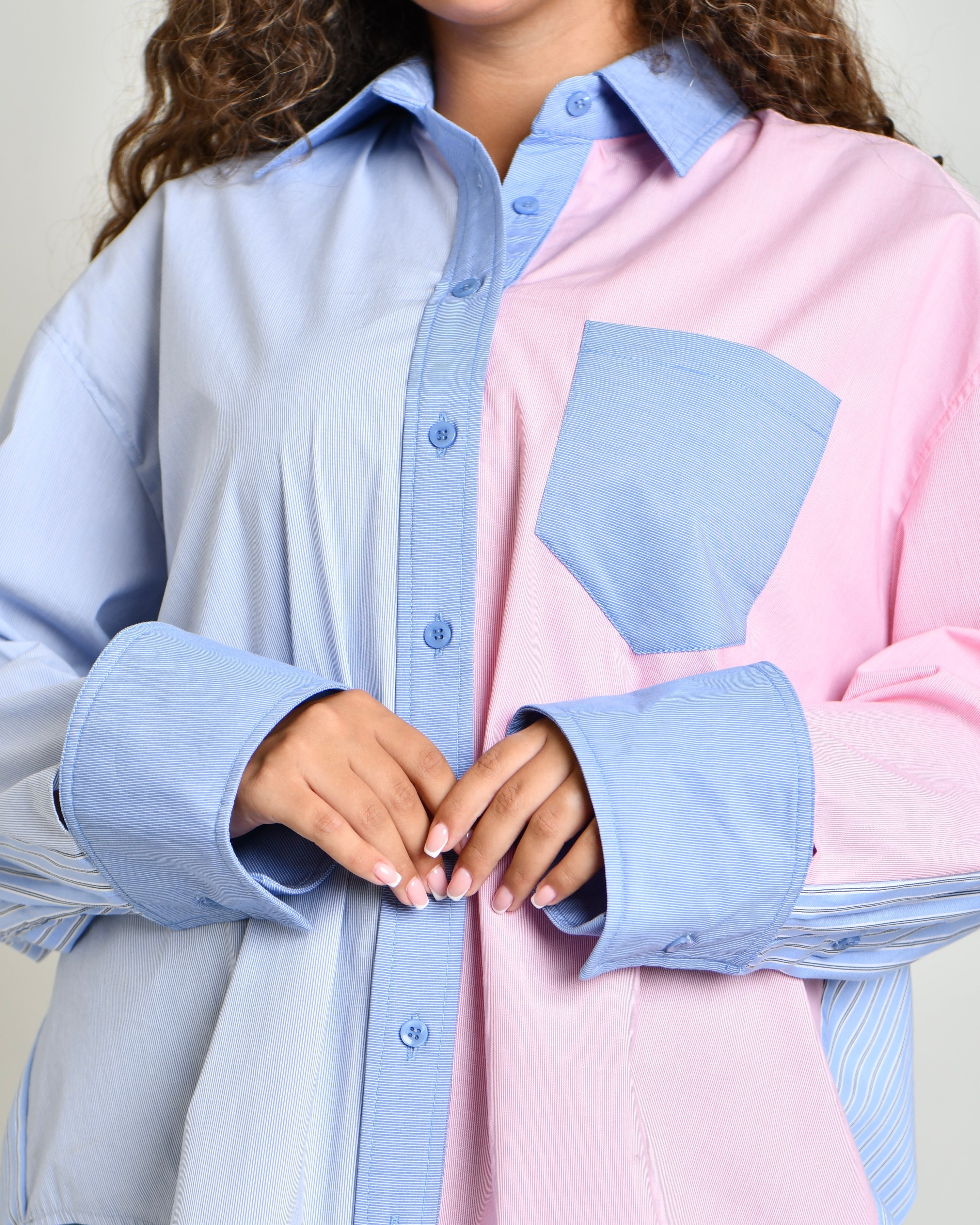 The Combination Shirt in colorblock poplin - image 3