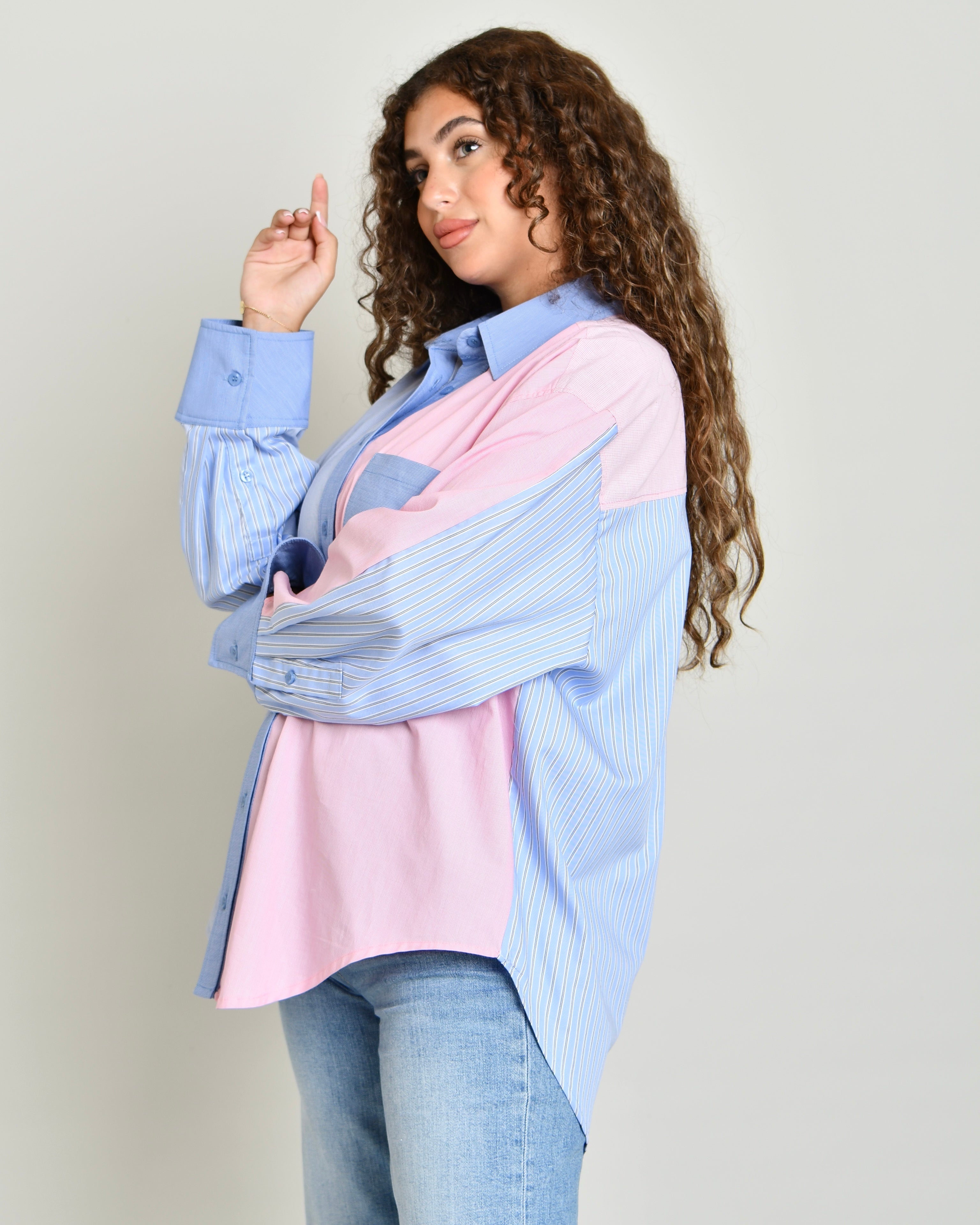 The Combination Shirt in colorblock poplin - image 4