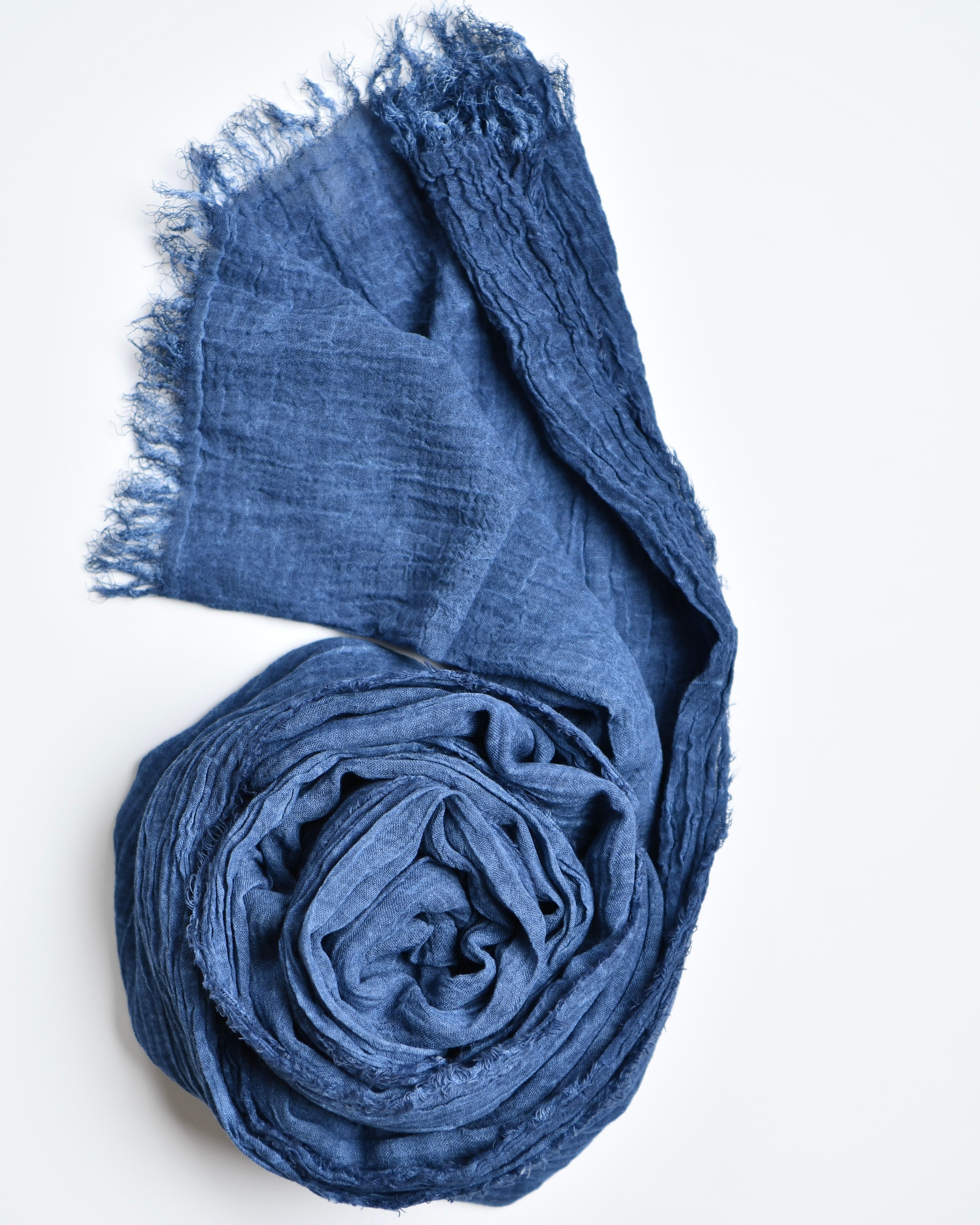 The Cotton Scarf in navy blue - image 2