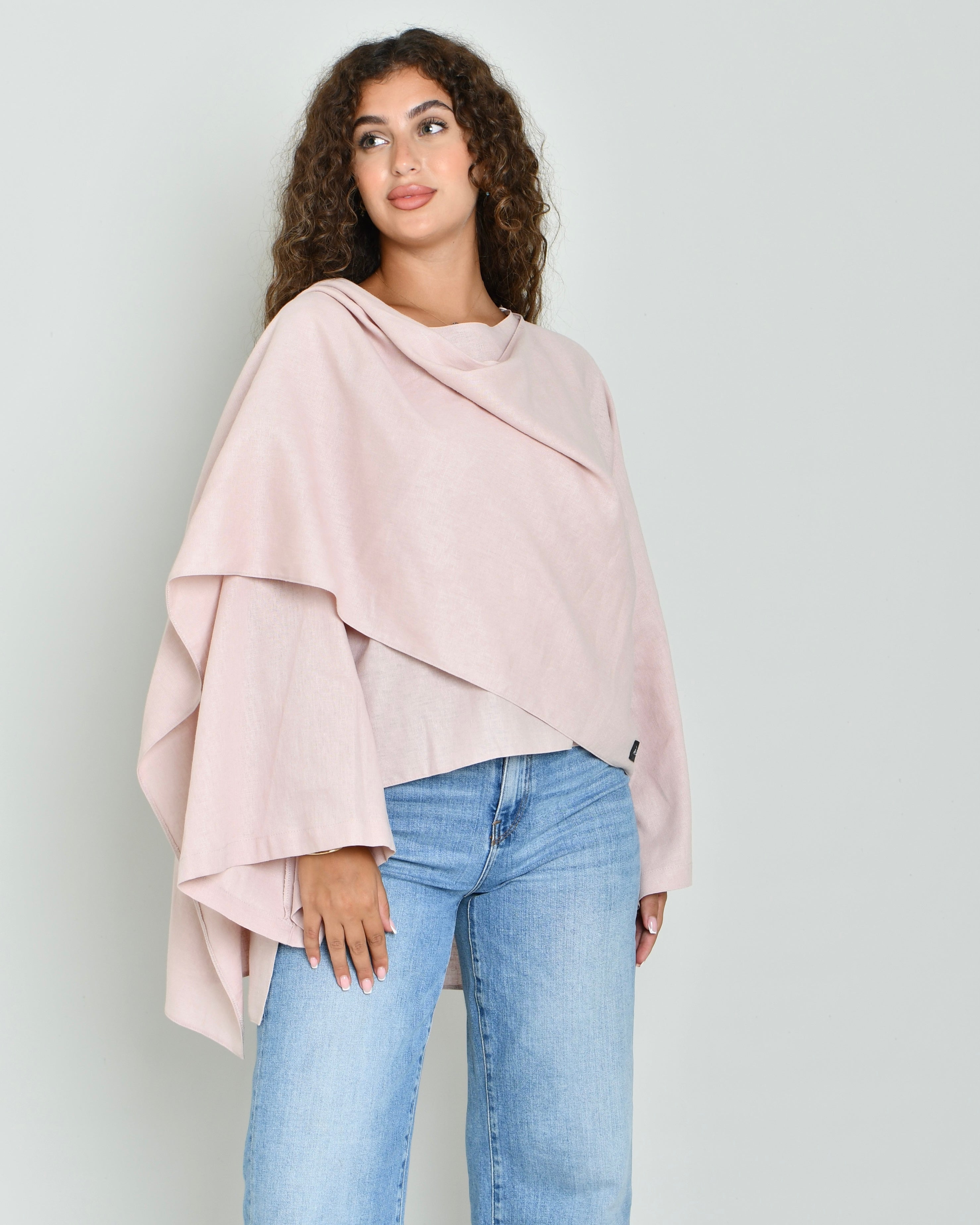The Linen Scarf Top in soft pink - image 1
