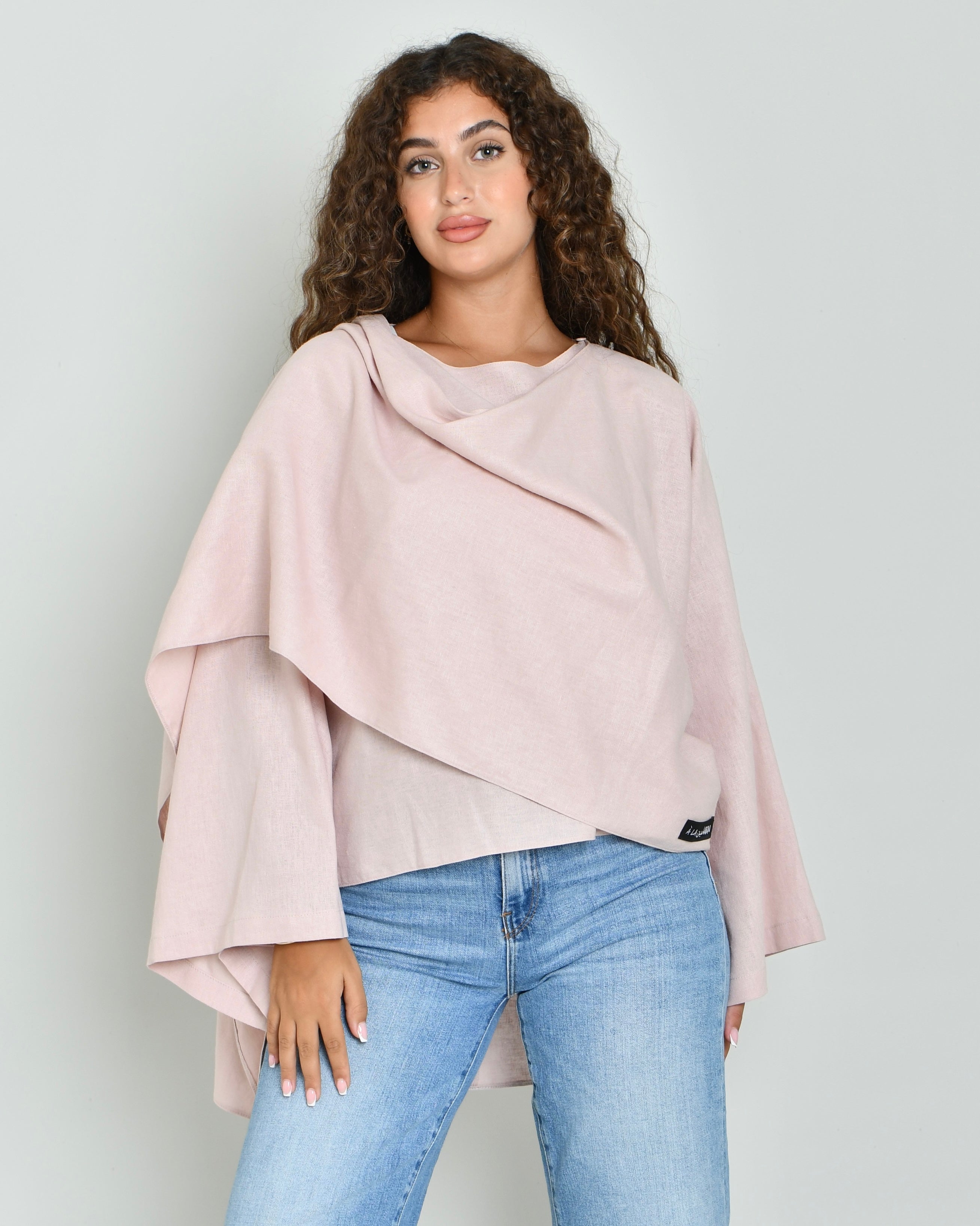 The Linen Scarf Top in soft pink - image 2