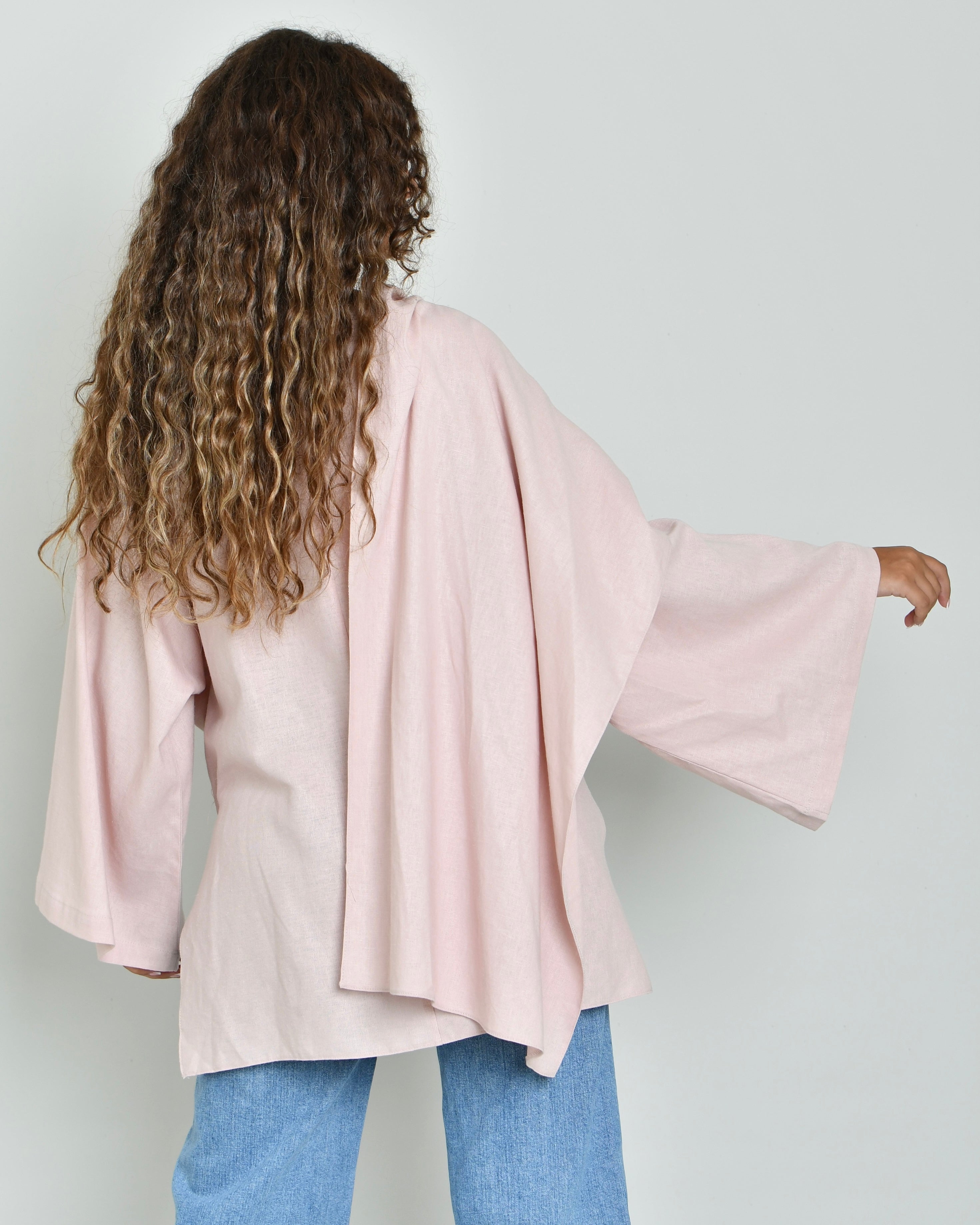 The Linen Scarf Top in soft pink - image 4