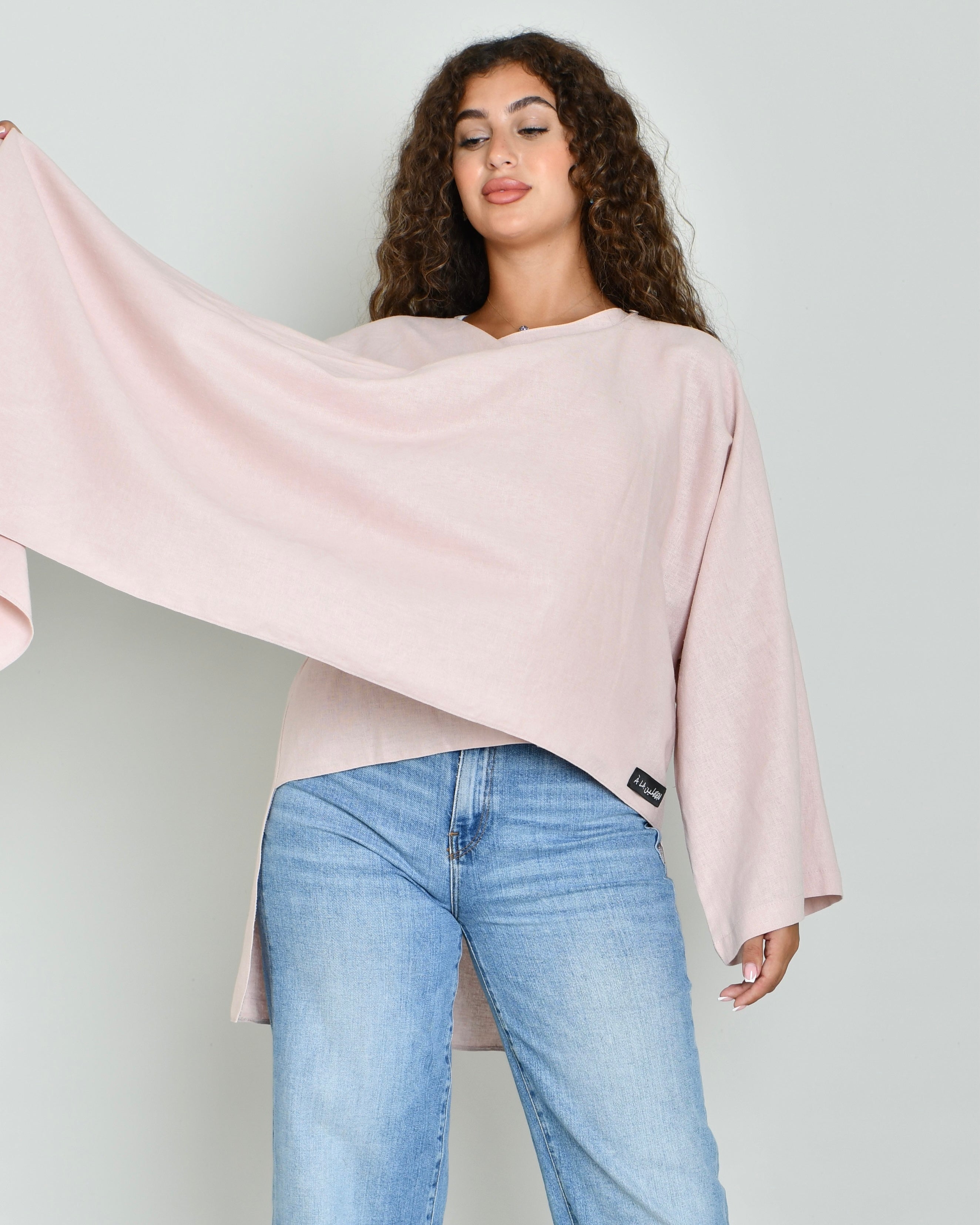 The Linen Scarf Top in soft pink - image 6