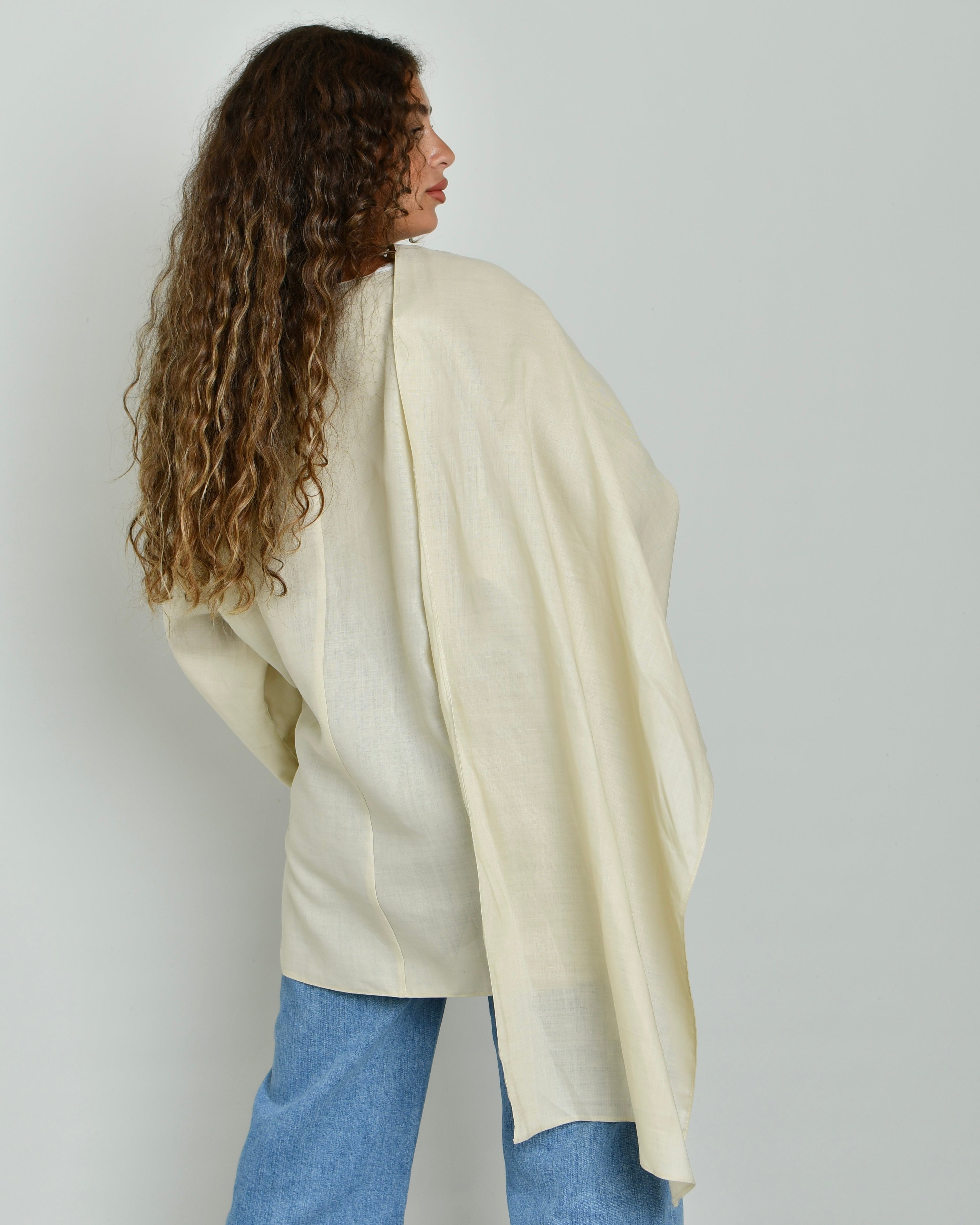 The Linen Scarf Top in sand - image 3