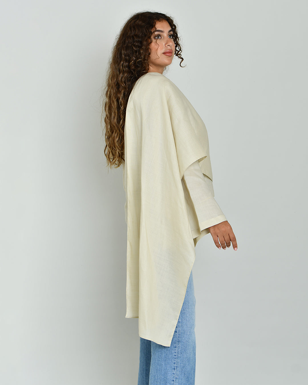 The Linen Scarf Top in sand - image 4