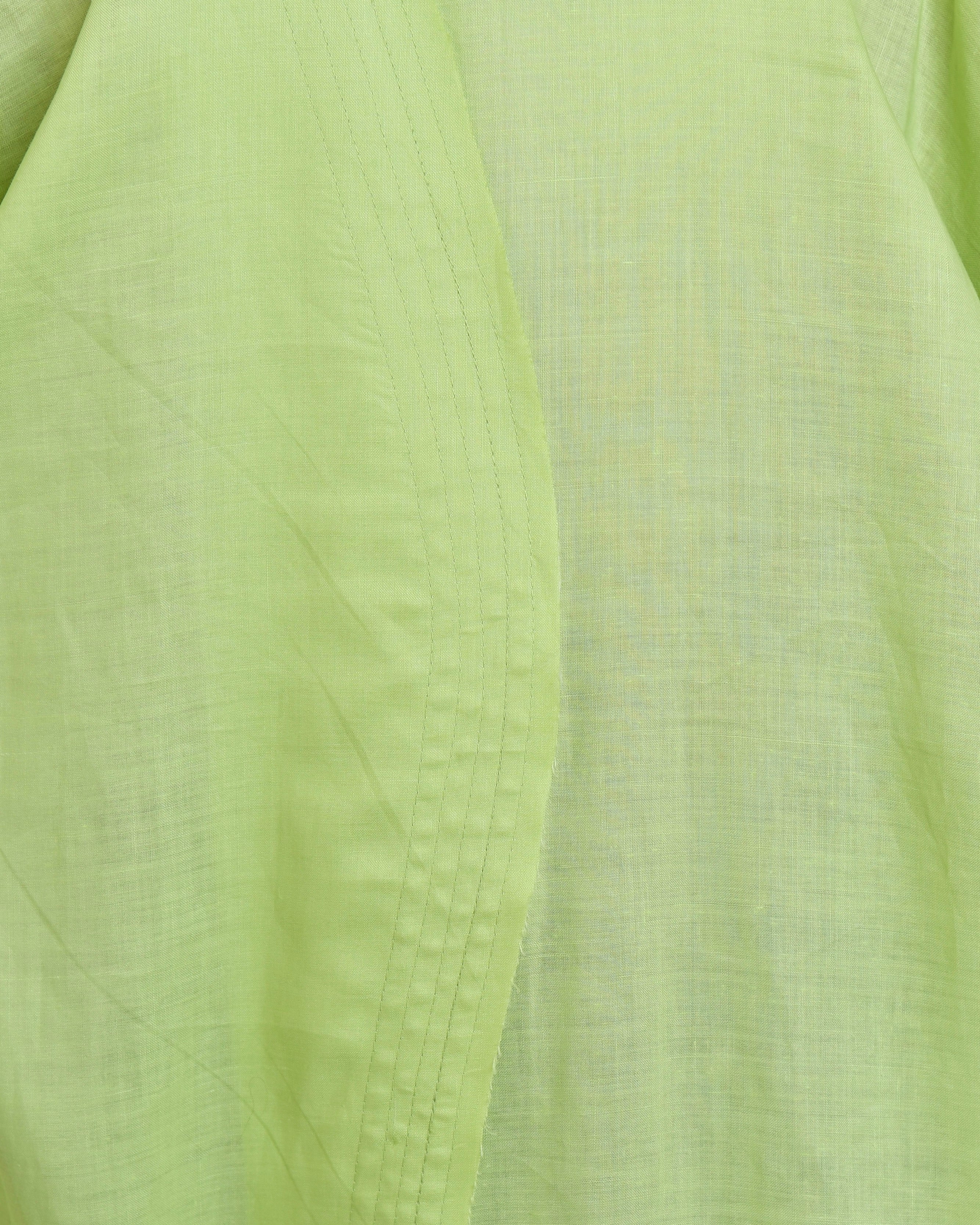 The Two-Toned Wavy Abaya in lime green and white - image 7