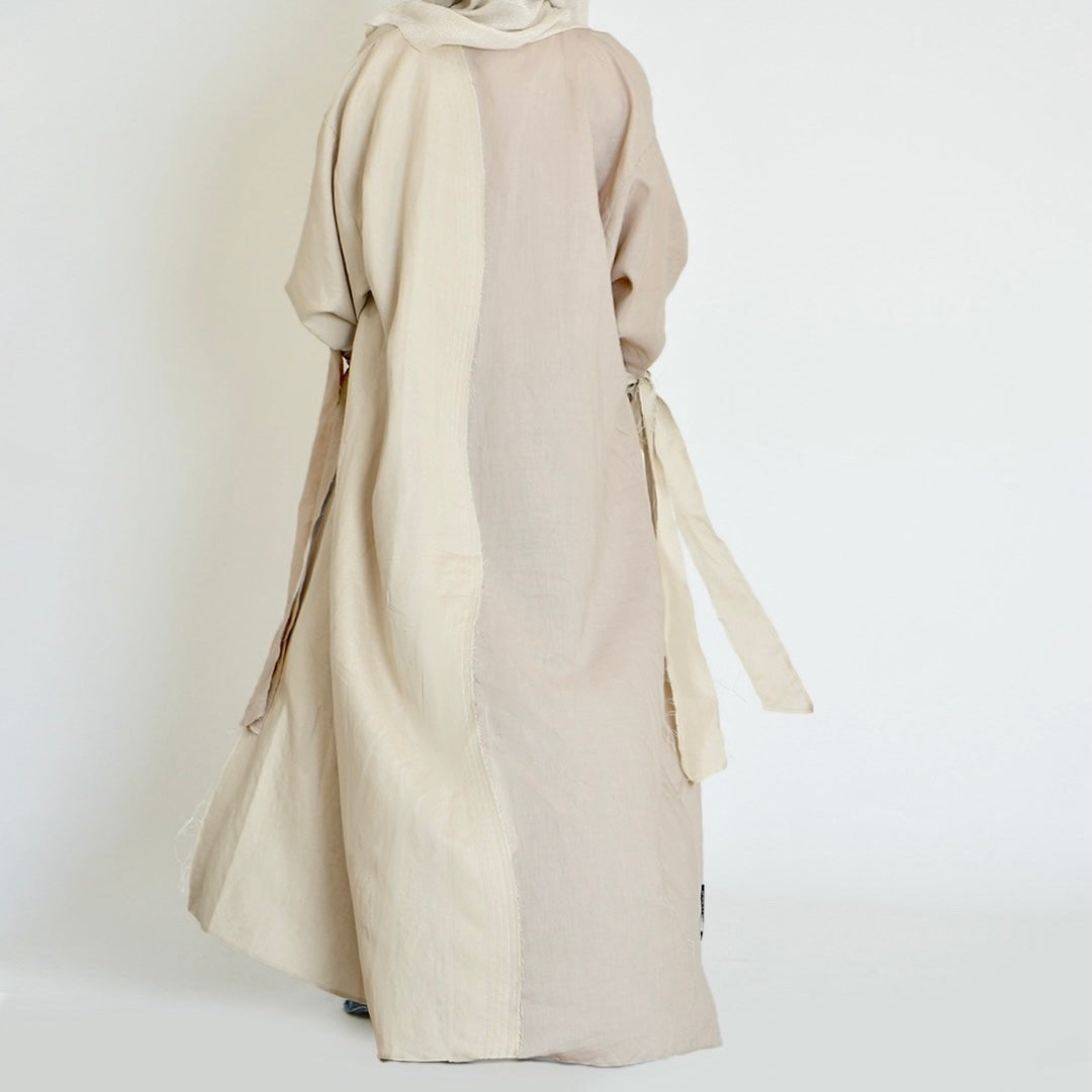 The Two-Tone Linen Wavy Abaya - image 4