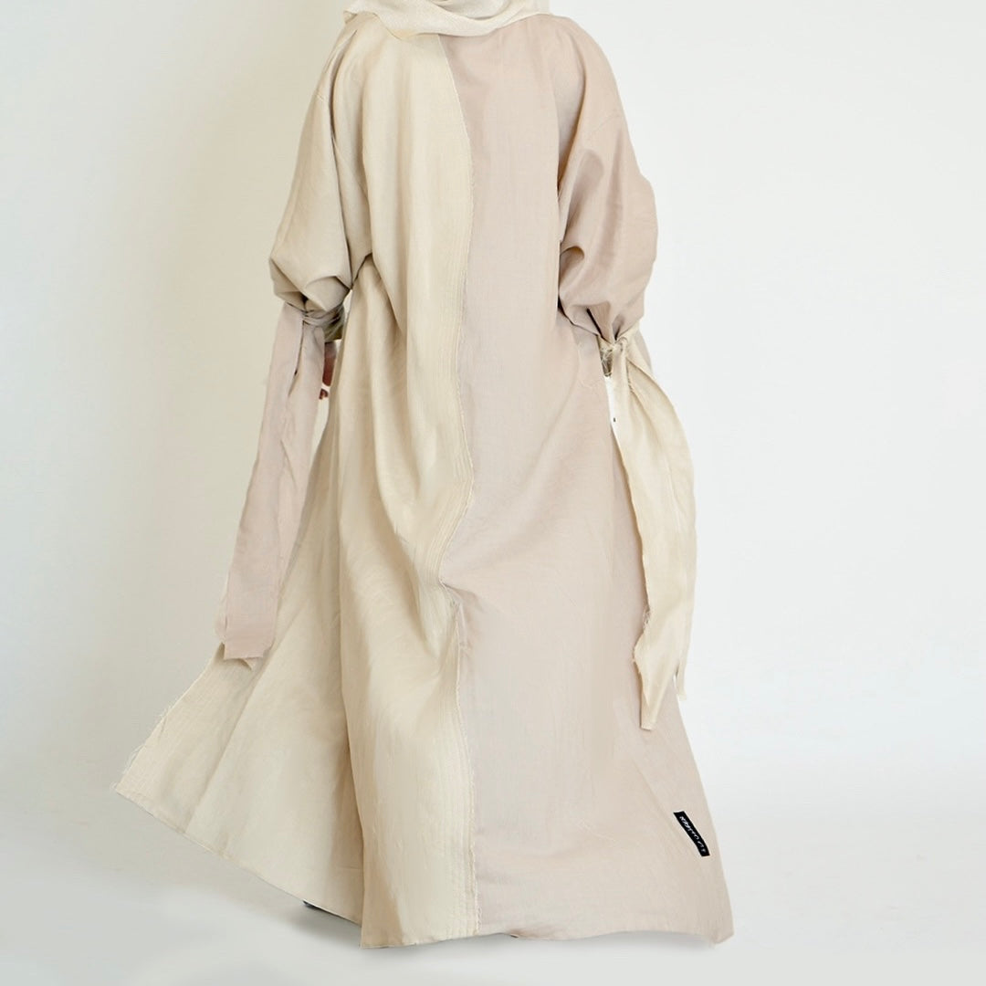 The Two-Tone Linen Wavy Abaya - image 3